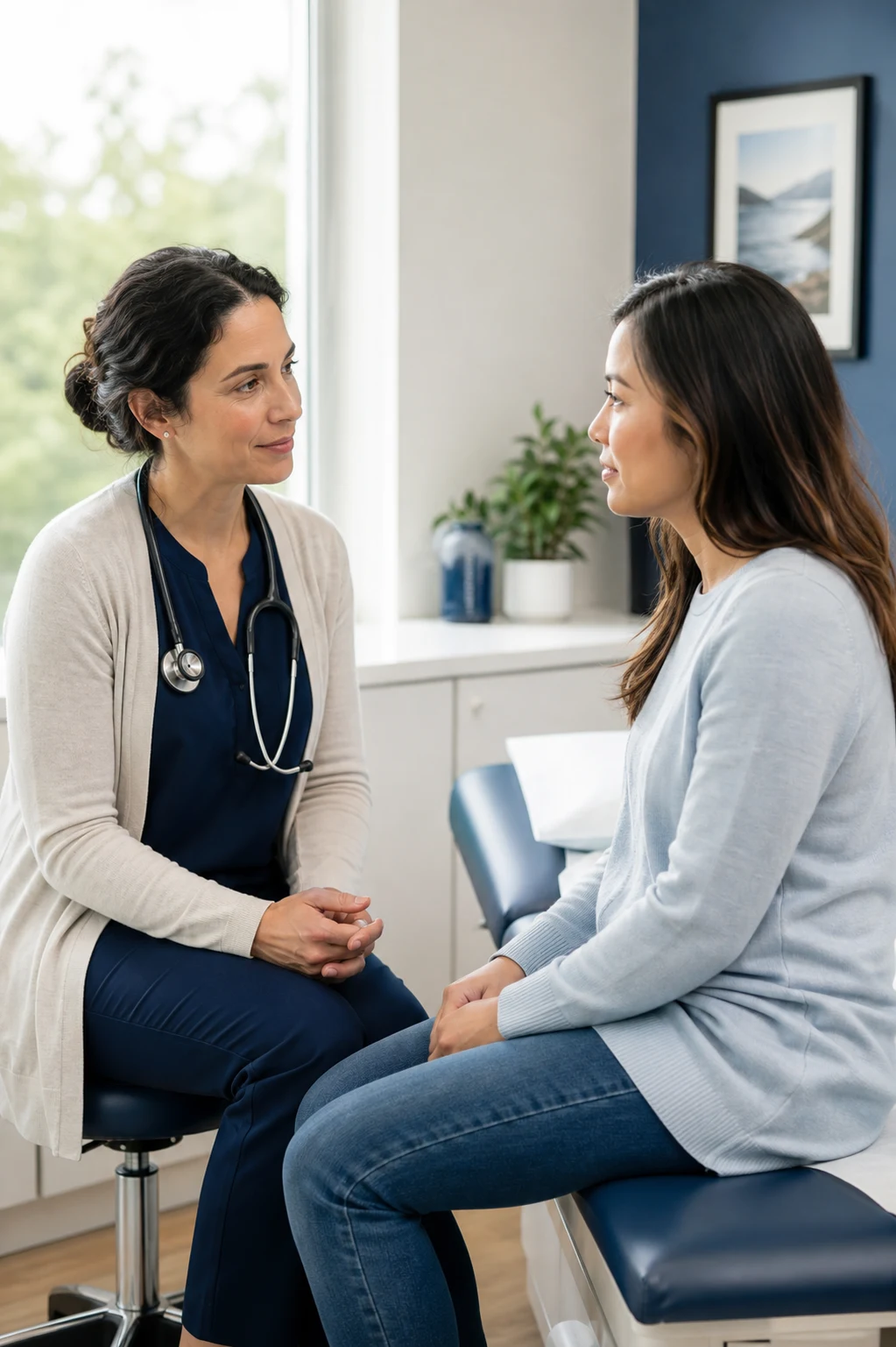 A family doctor listening attentively to a patient during a consultation